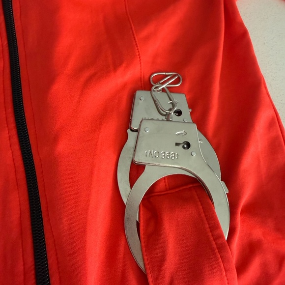 Sexy Female Prisoner Costume fits size XS-M w/ Metal Handcuffs - Picture 8 of 11